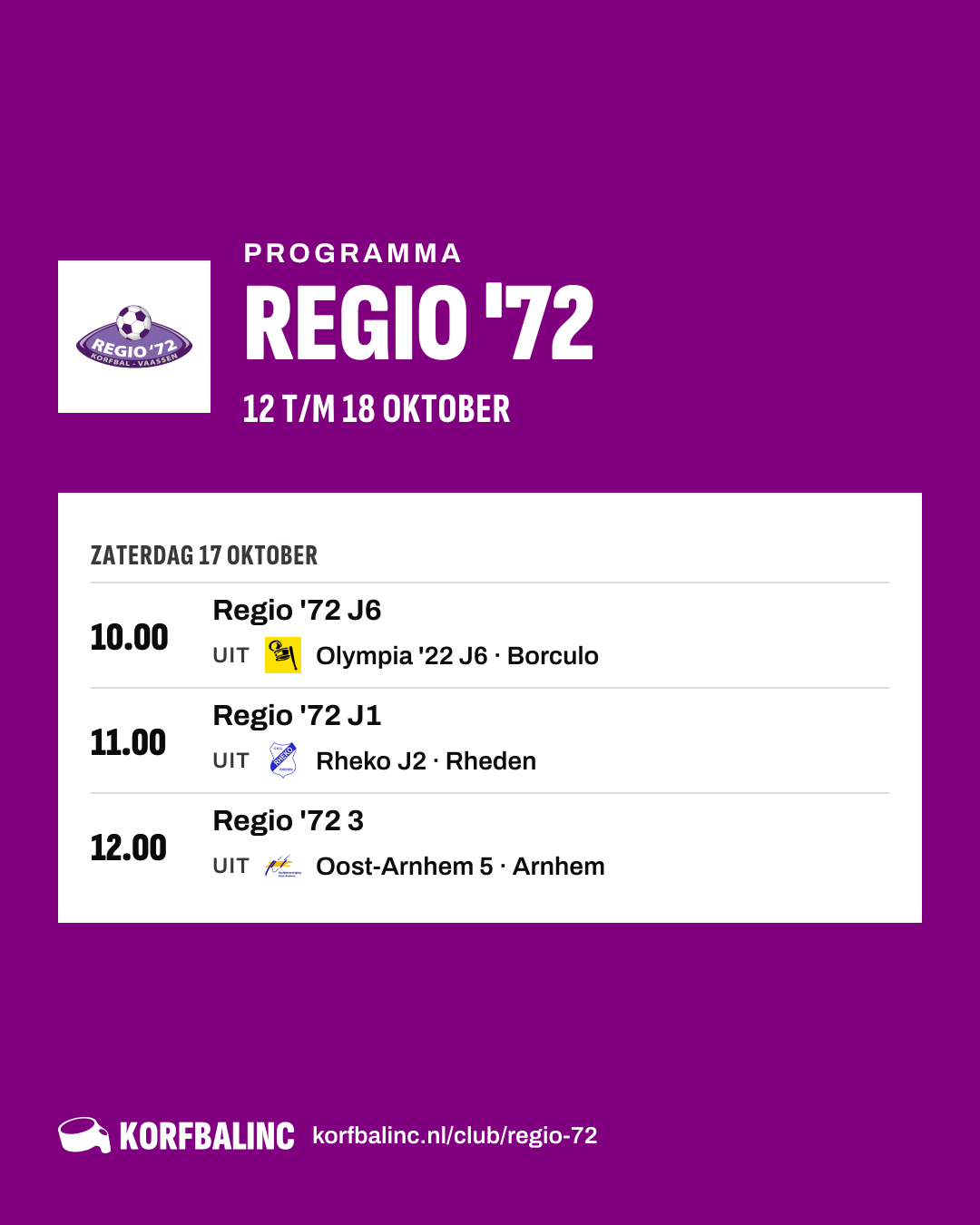 Uitslagen Regio '72