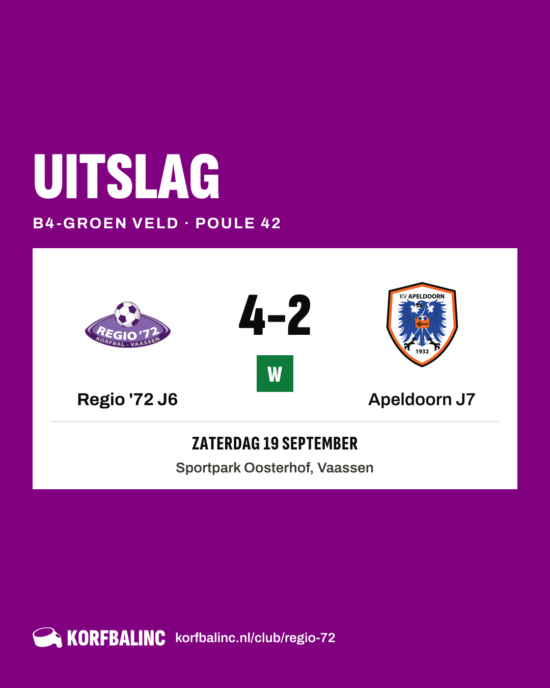 Regio '72 J6 - Apeldoorn J7