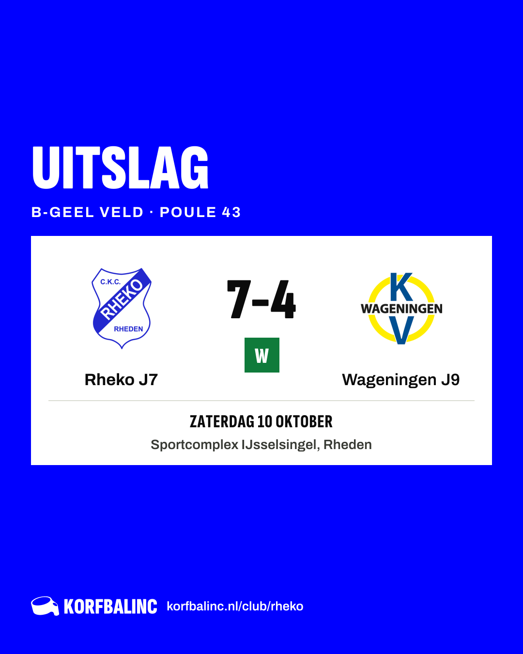 Rheko J7 - Wageningen J9