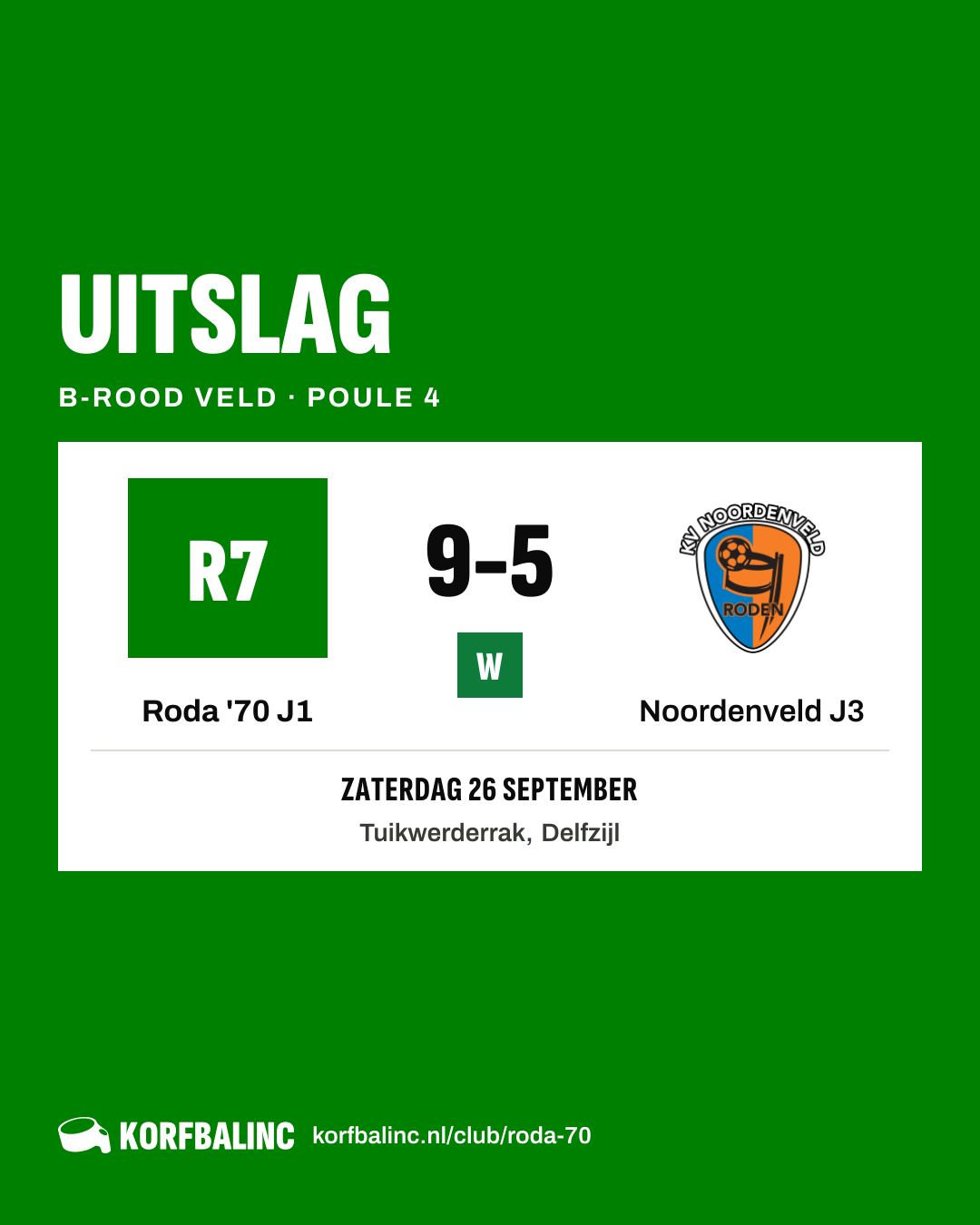 Roda '70 J1 - Noordenveld J3