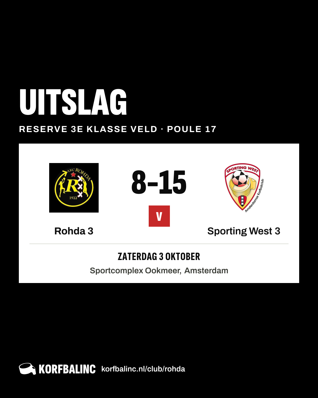 Rohda 3 - Sporting West 3