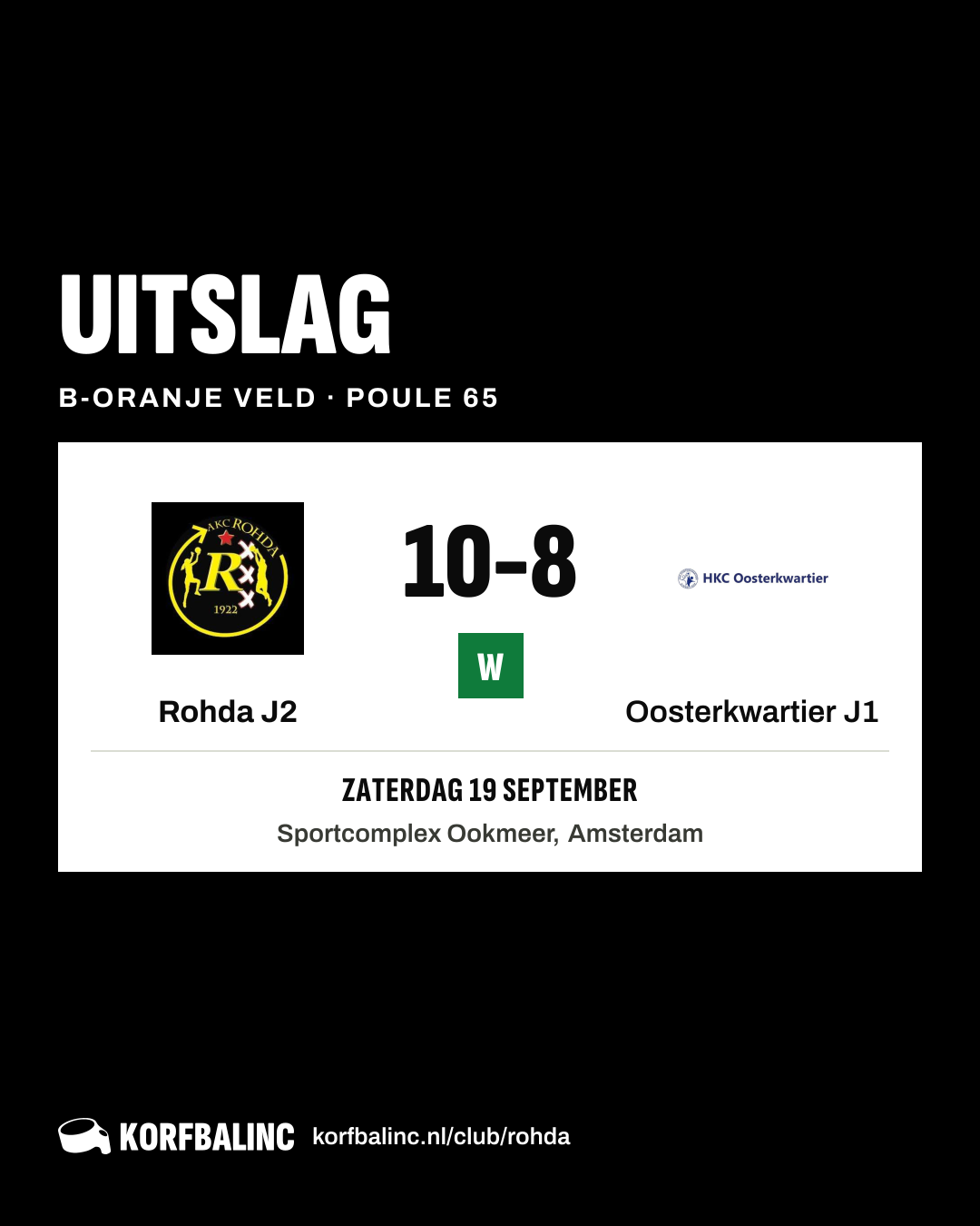 Rohda J2 - Oosterkwartier J1