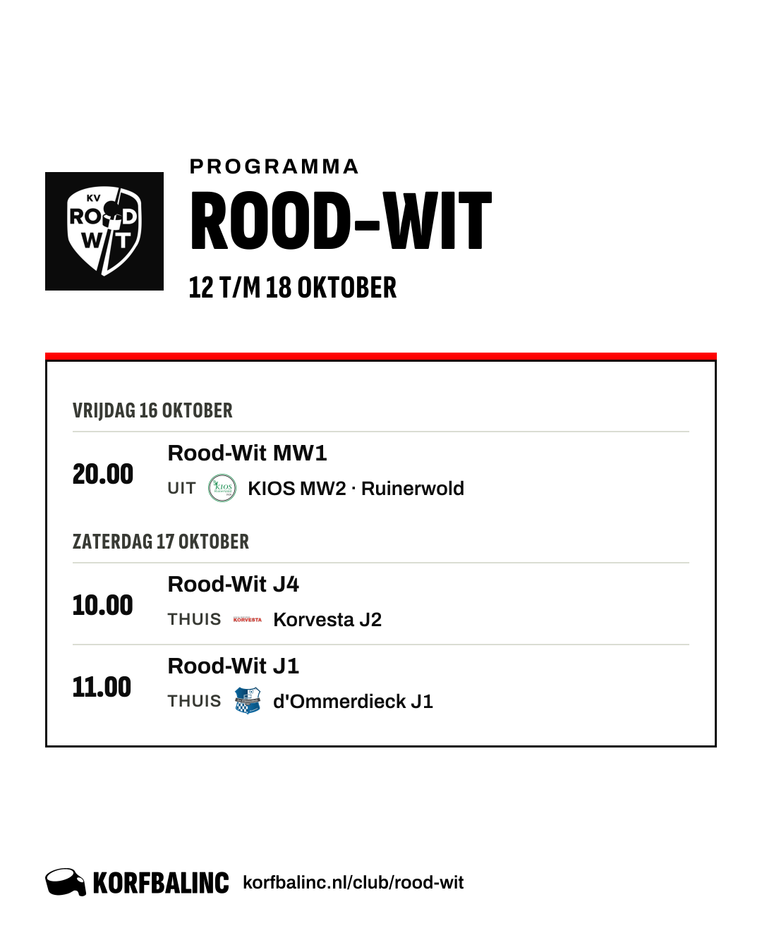 Uitslagen Rood-Wit