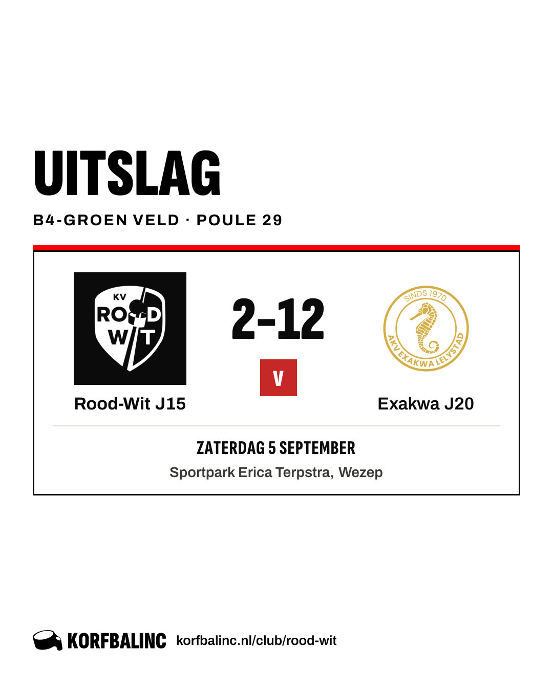Rood-Wit J15 - Exakwa J20