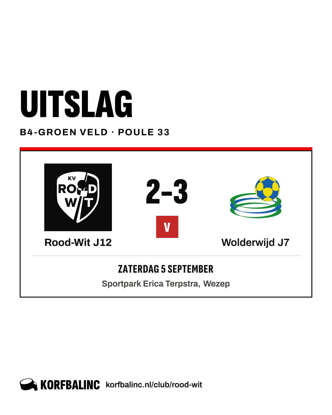 Rood-Wit J12 - Wolderwijd J7