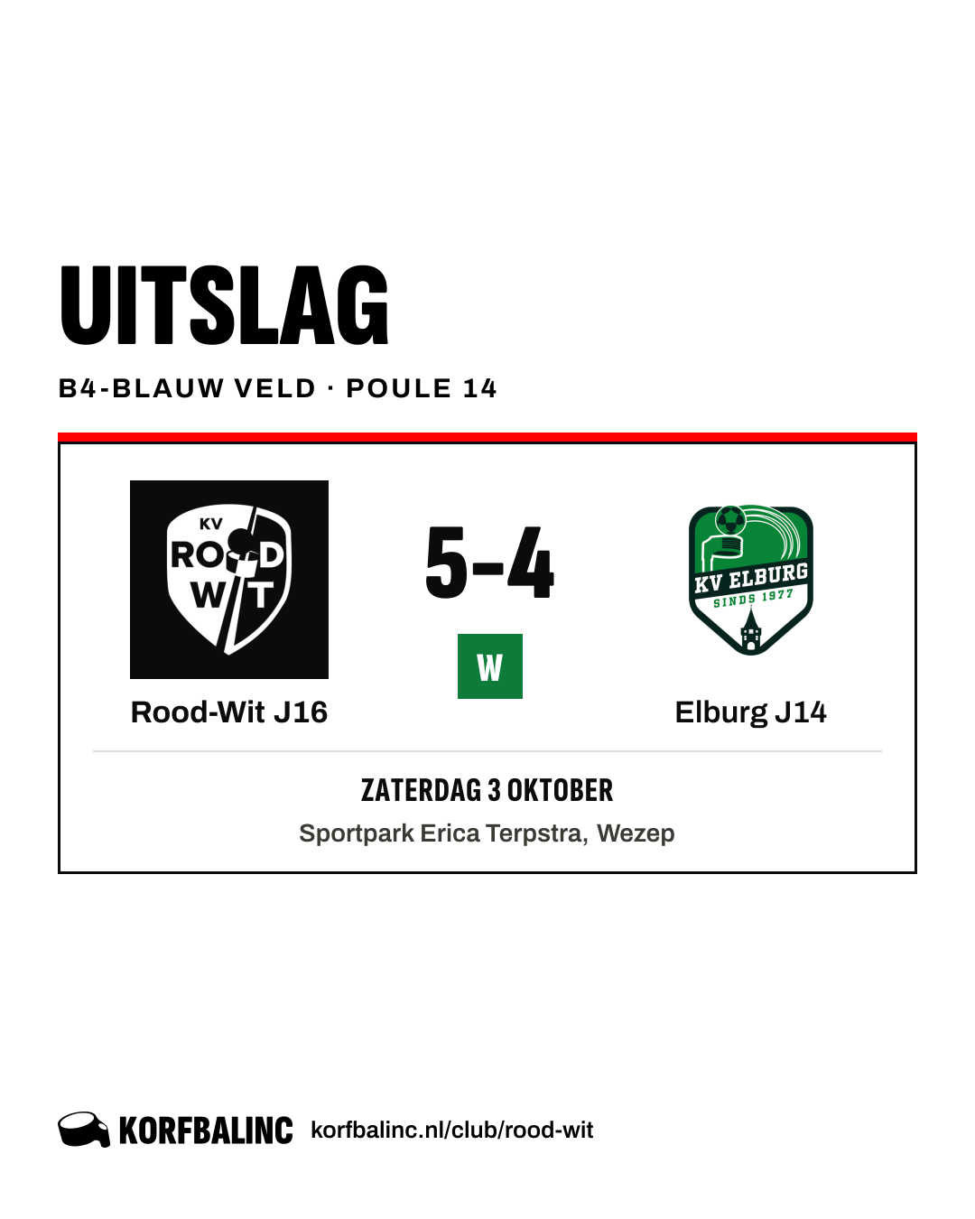 Rood-Wit J16 - Elburg J14