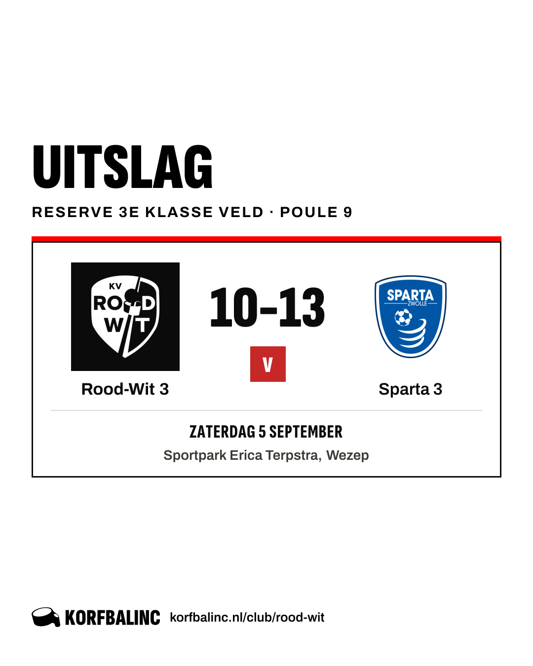 Rood-Wit 3 - Sparta 3