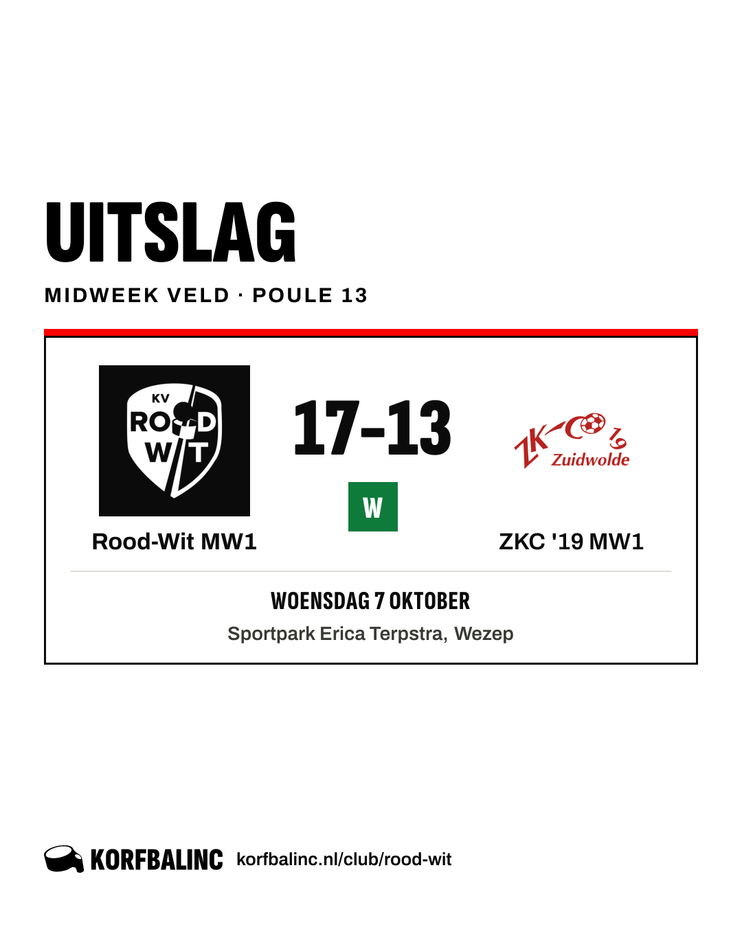 Rood-Wit MW1 - ZKC '19 MW1