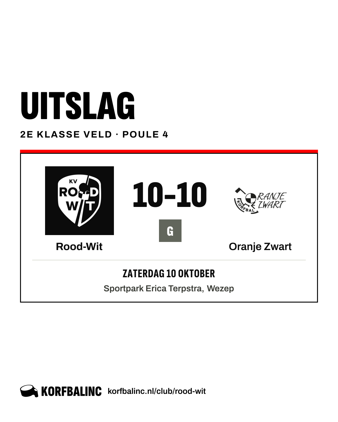 Rood-Wit - Oranje Zwart