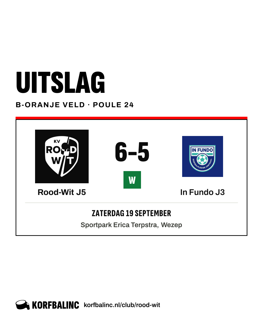 Rood-Wit J5 - In Fundo J3