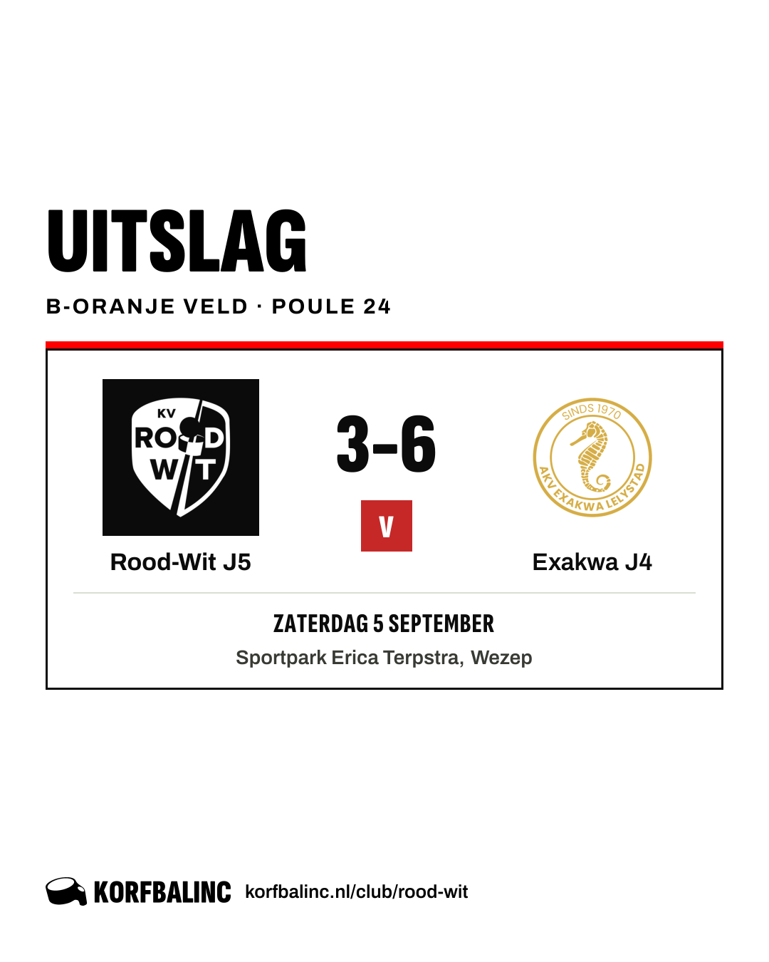 Rood-Wit J5 - Exakwa J4
