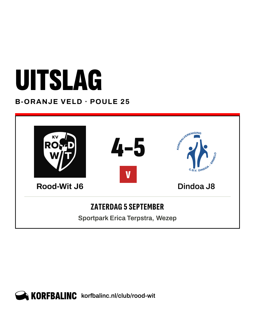 Rood-Wit J6 - Dindoa J8