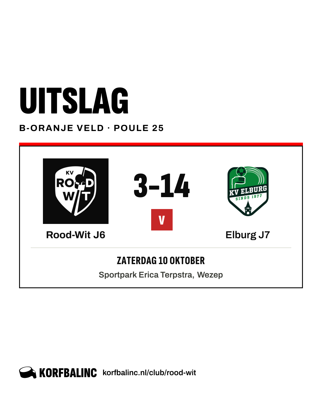 Rood-Wit J6 - Elburg J7
