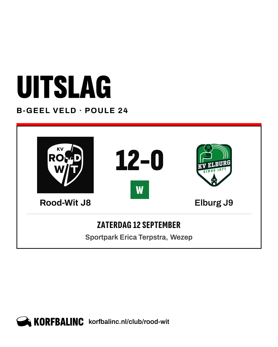 Rood-Wit J8 - Elburg J9