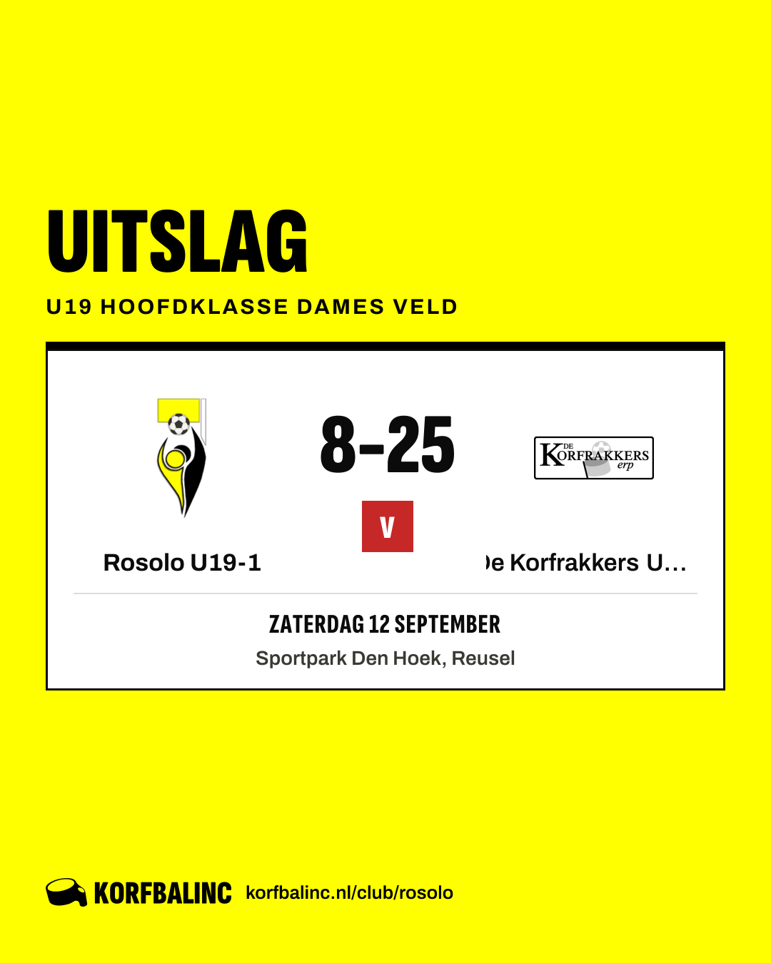 Rosolo U19-1 - De Korfrakkers U19-1