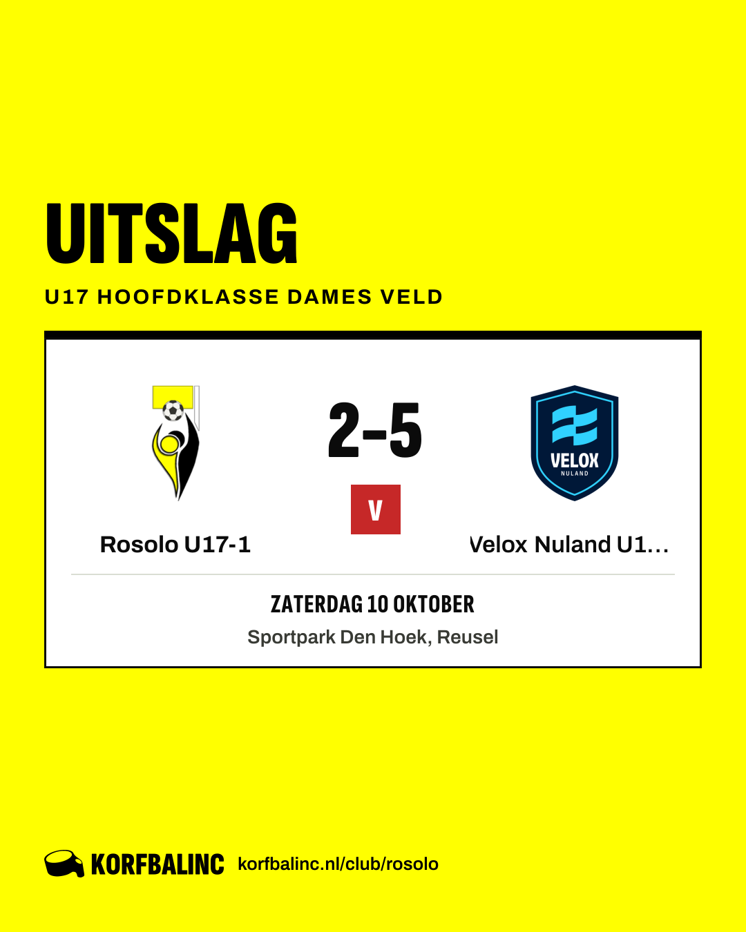 Rosolo U17-1 - Velox Nuland U17-1