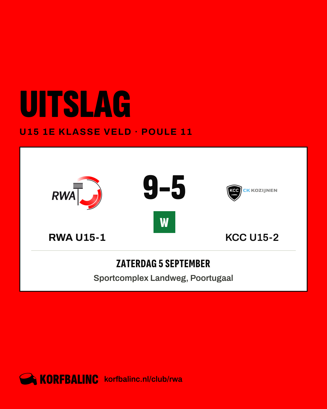RWA U15-1 - KCC U15-2