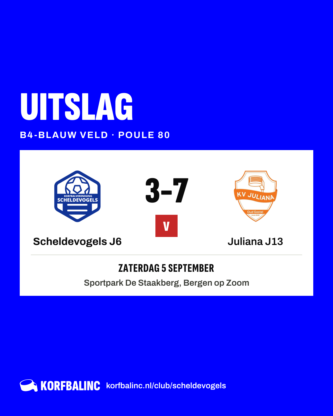 Scheldevogels J6 - Juliana J13