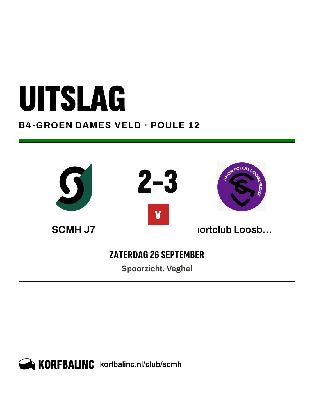 SCMH J7 - Sportclub Loosbroek J6