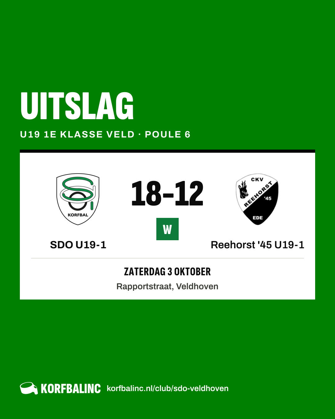 SDO U19-1 - Reehorst '45 U19-1