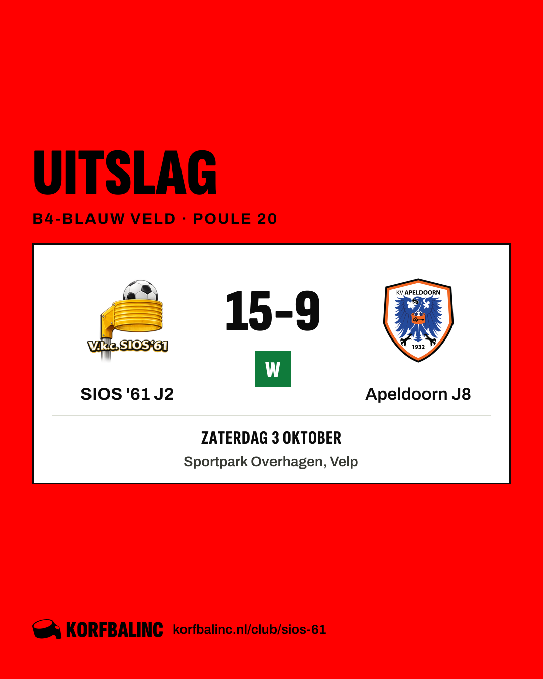 SIOS '61 J2 - Apeldoorn J8