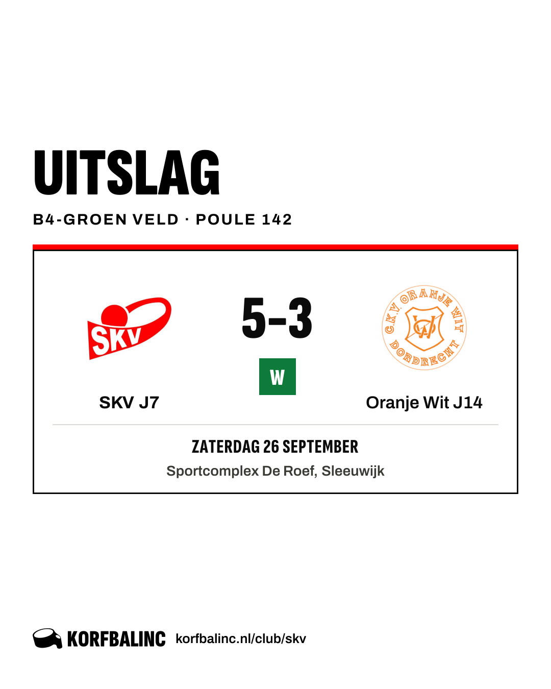 SKV J7 - Oranje Wit J14
