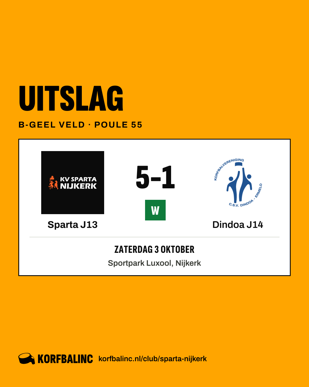 Sparta J13 - Dindoa J14