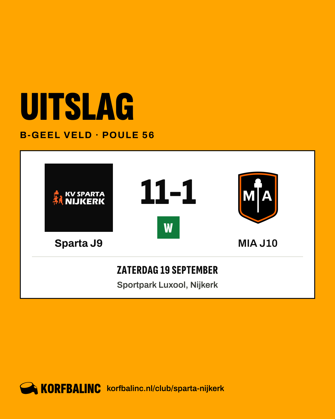 Sparta J9 - MIA J10