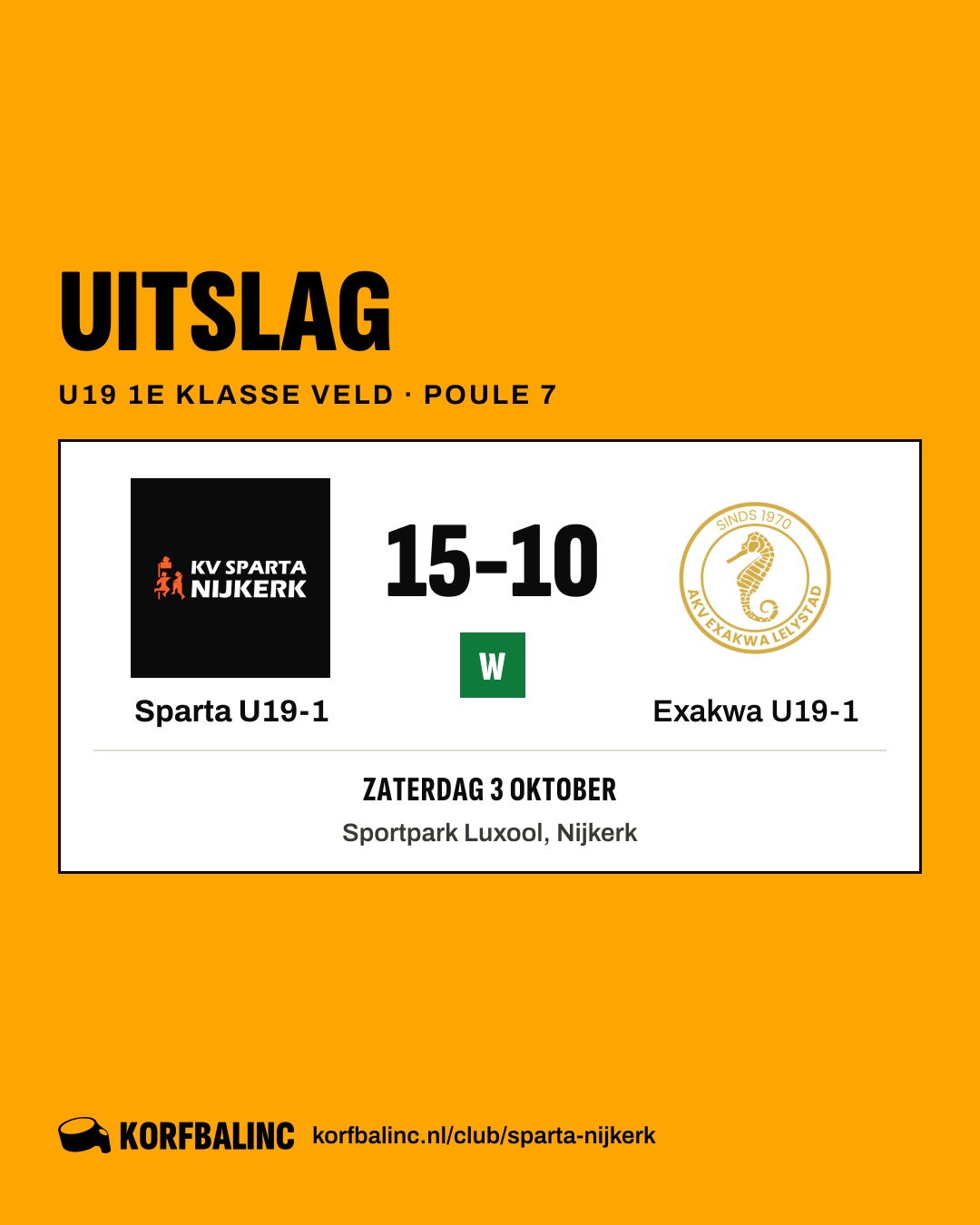Sparta U19-1 - Exakwa U19-1