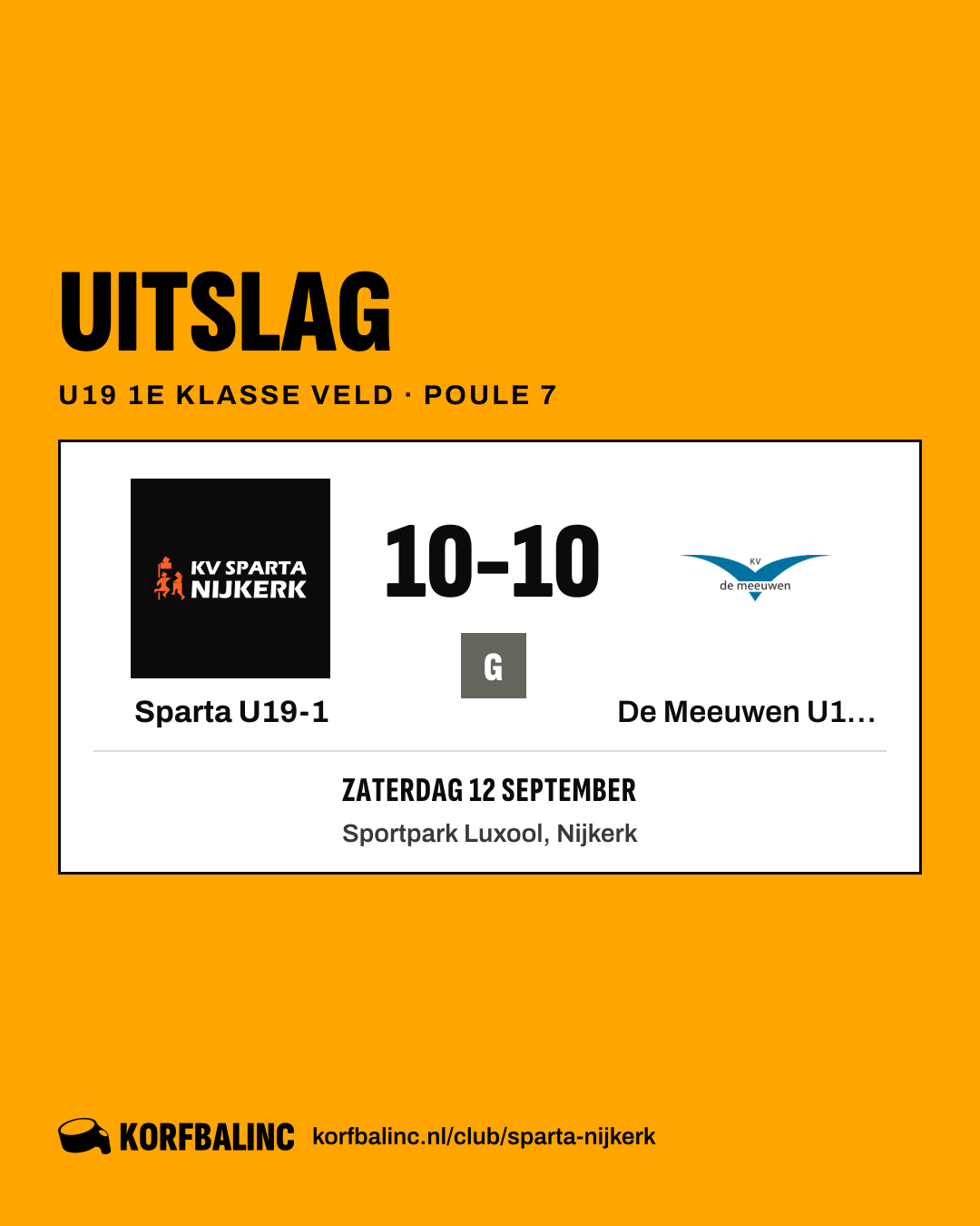 Sparta U19-1 - De Meeuwen U19-1