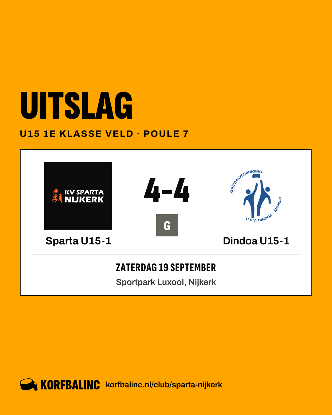 Sparta U15-1 - Dindoa U15-1