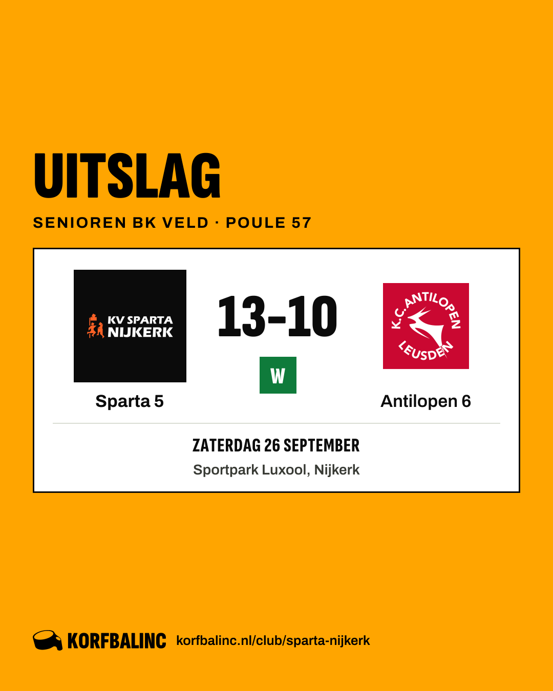 Sparta 5 - Antilopen 6