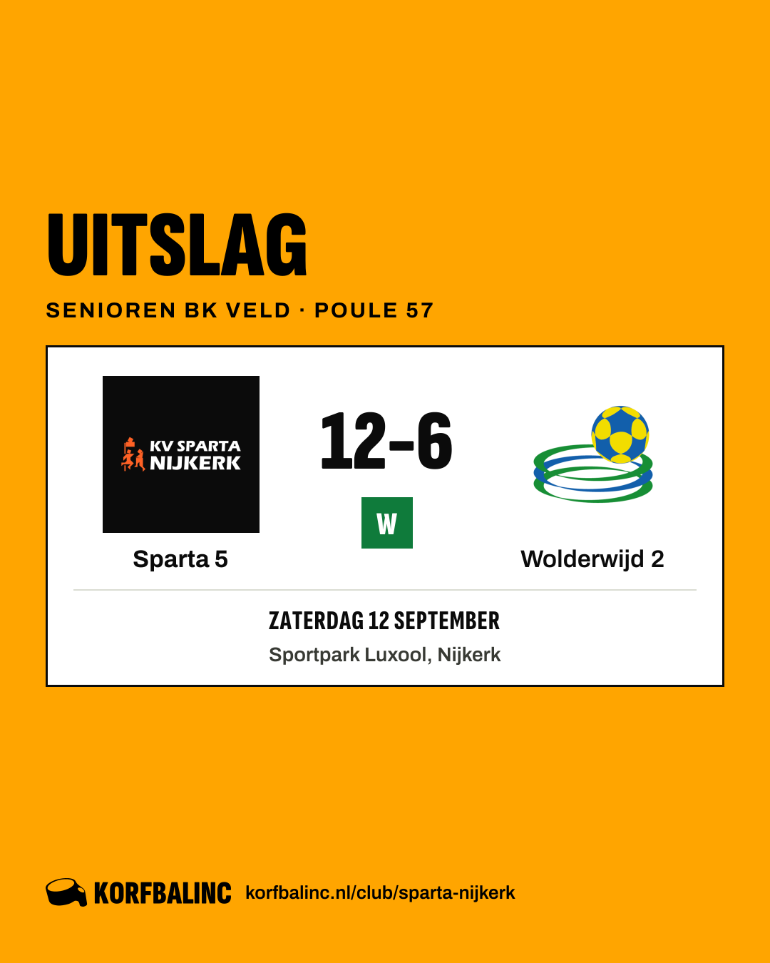 Sparta 5 - Wolderwijd 2