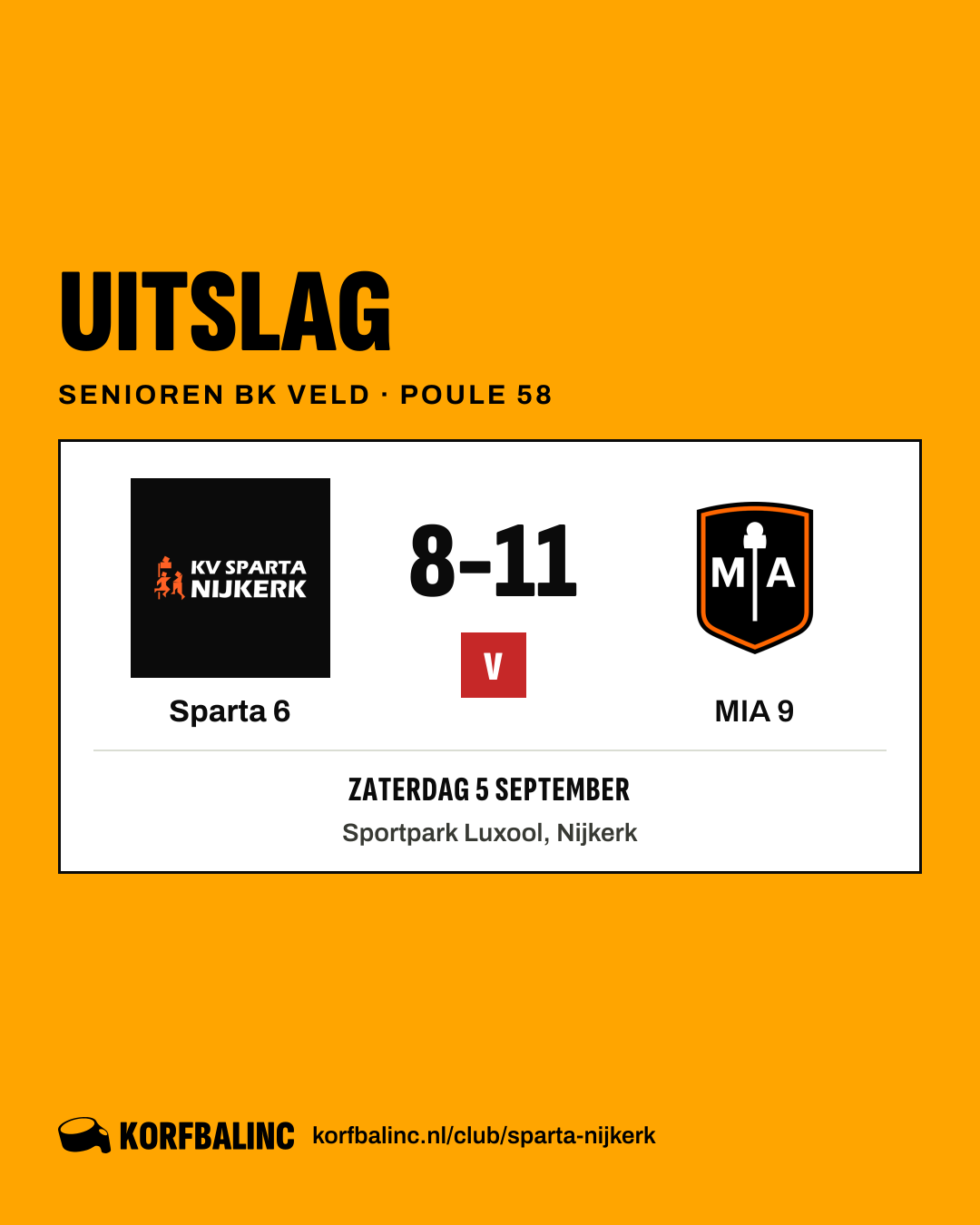 Sparta 6 - MIA 9