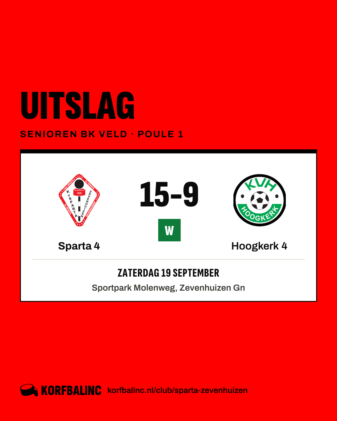 Sparta 4 - Hoogkerk 4