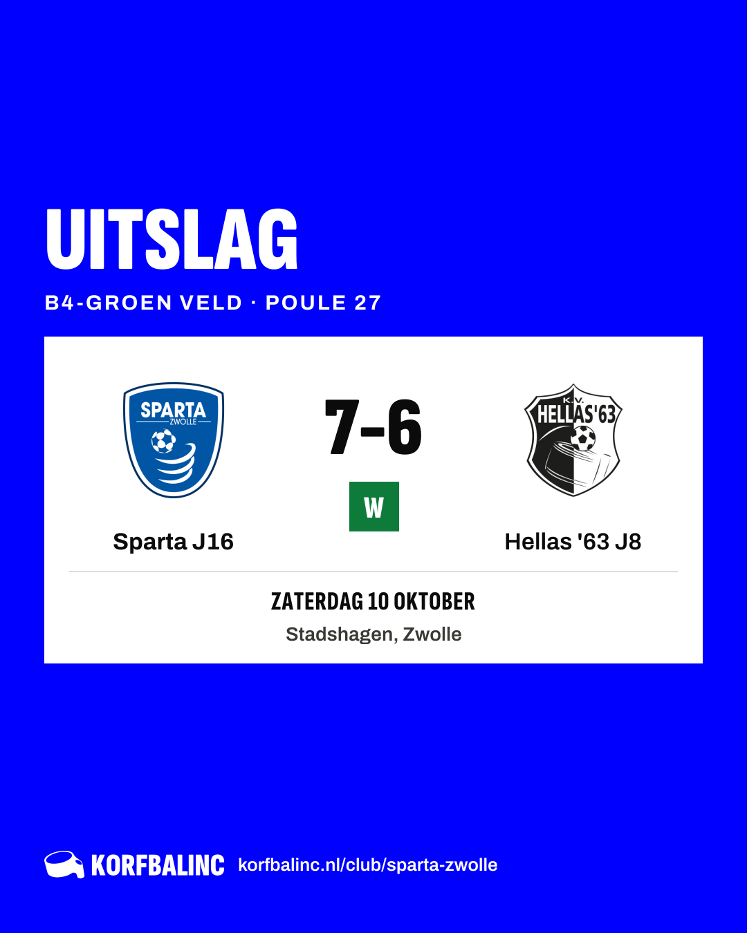Sparta J16 - Hellas '63 J8