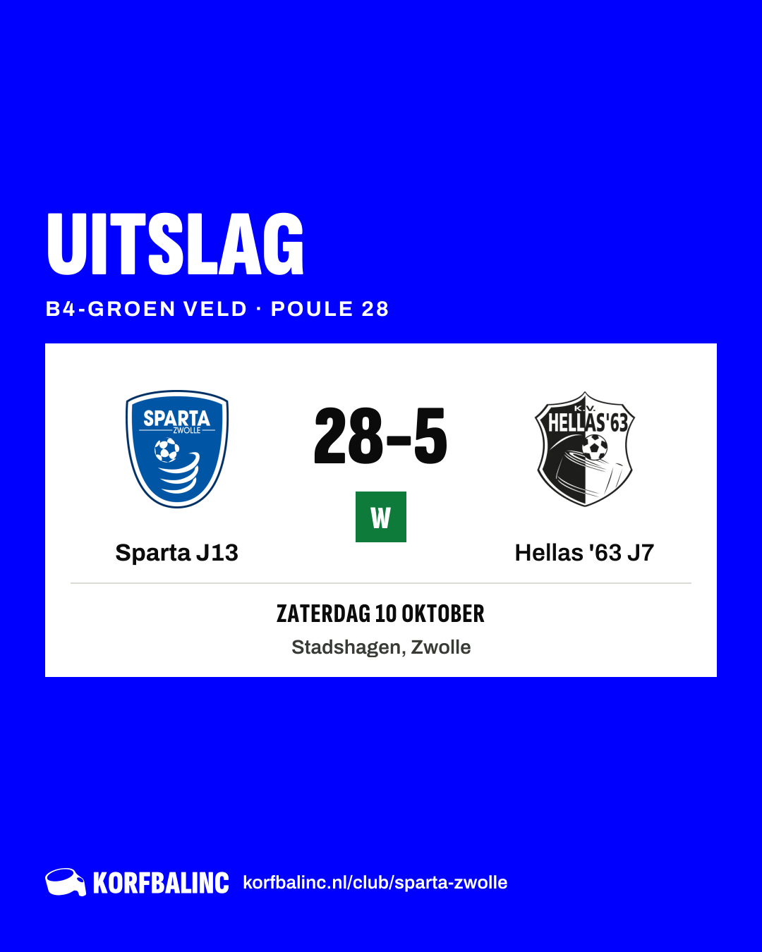 Sparta J13 - Hellas '63 J7
