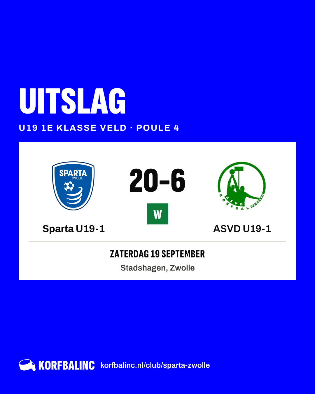 Sparta U19-1 - ASVD U19-1