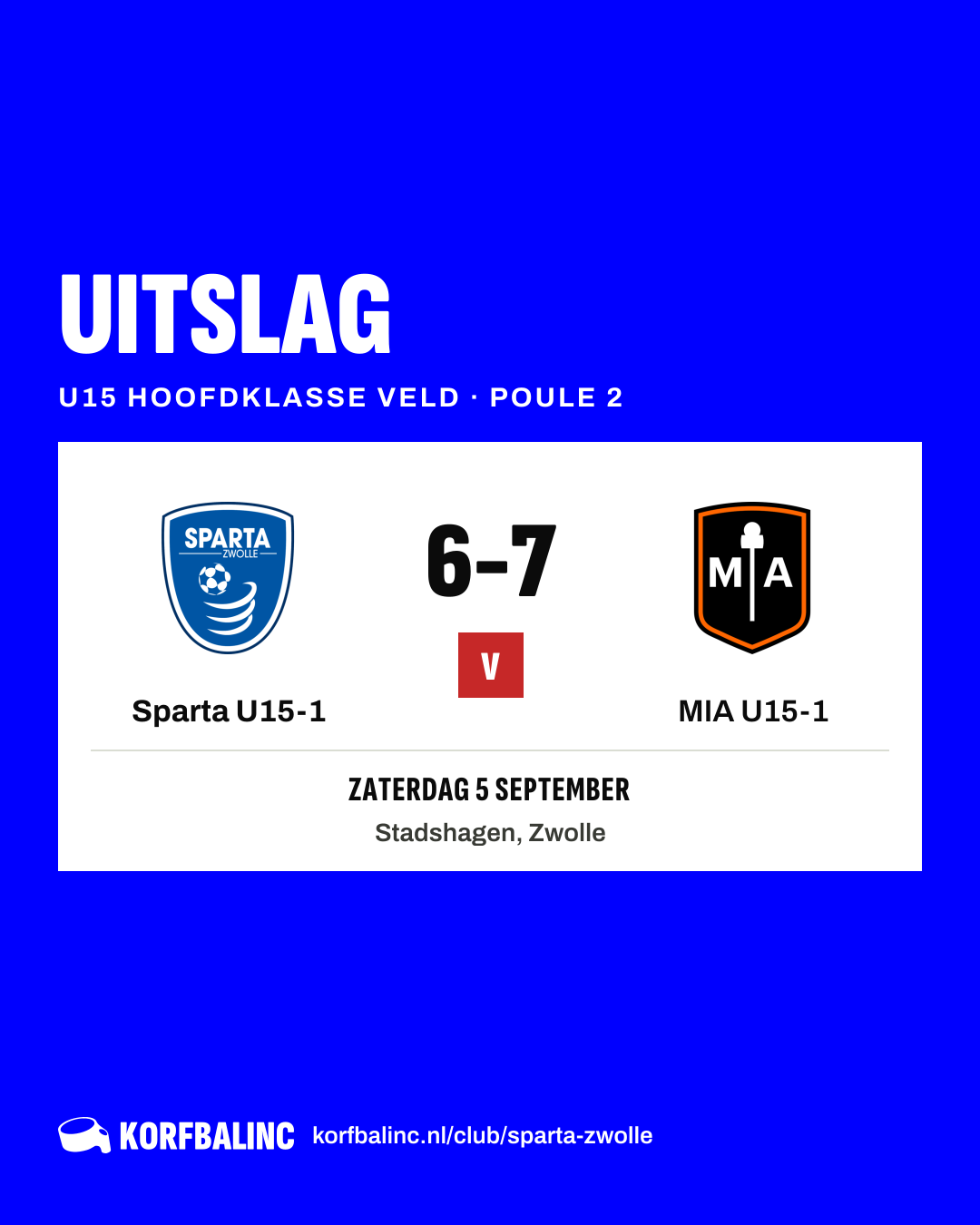Sparta U15-1 - MIA U15-1