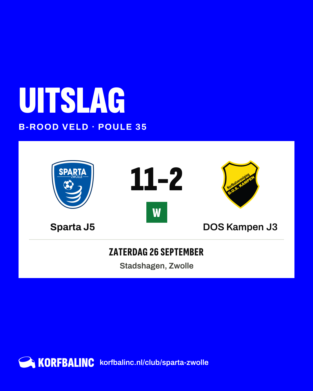 Sparta J5 - DOS Kampen J3