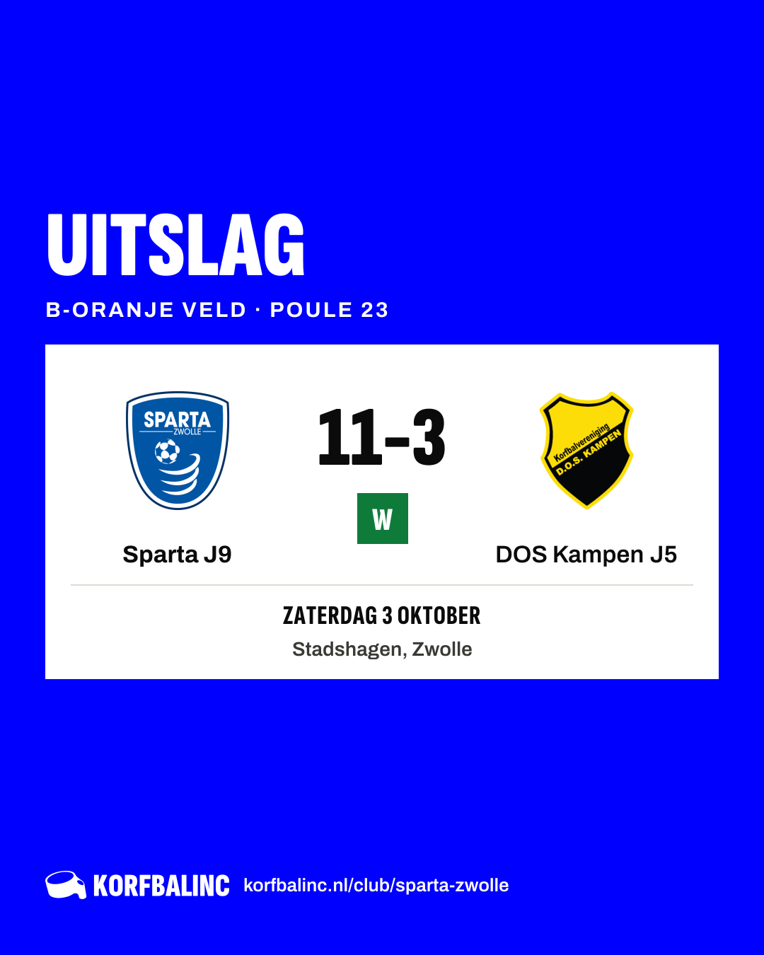 Sparta J9 - DOS Kampen J5