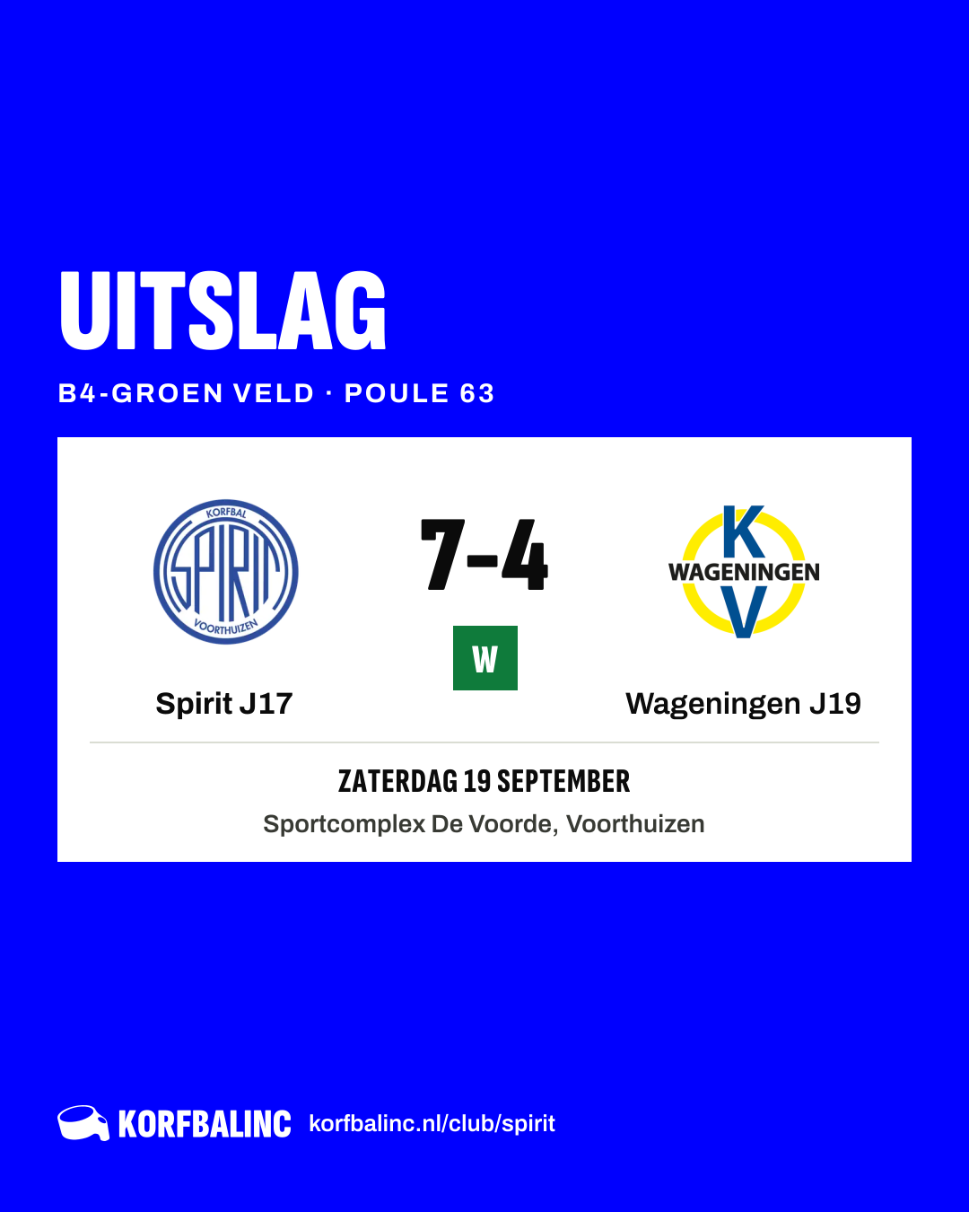 Spirit J17 - Wageningen J19