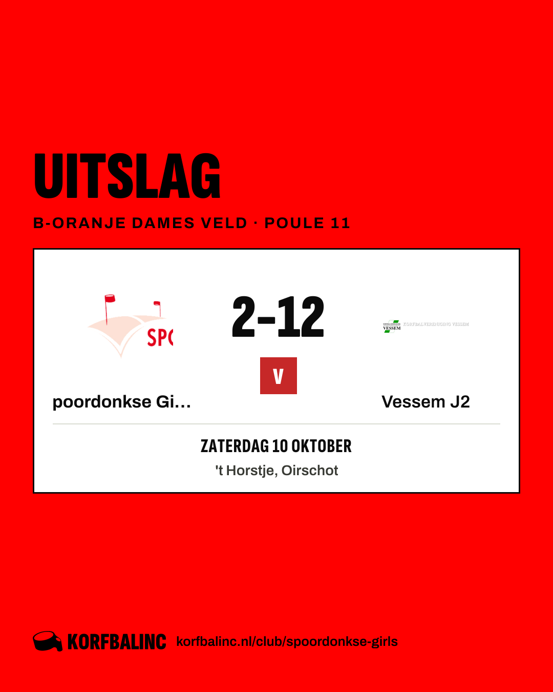 Spoordonkse Girls J1 - Vessem J2