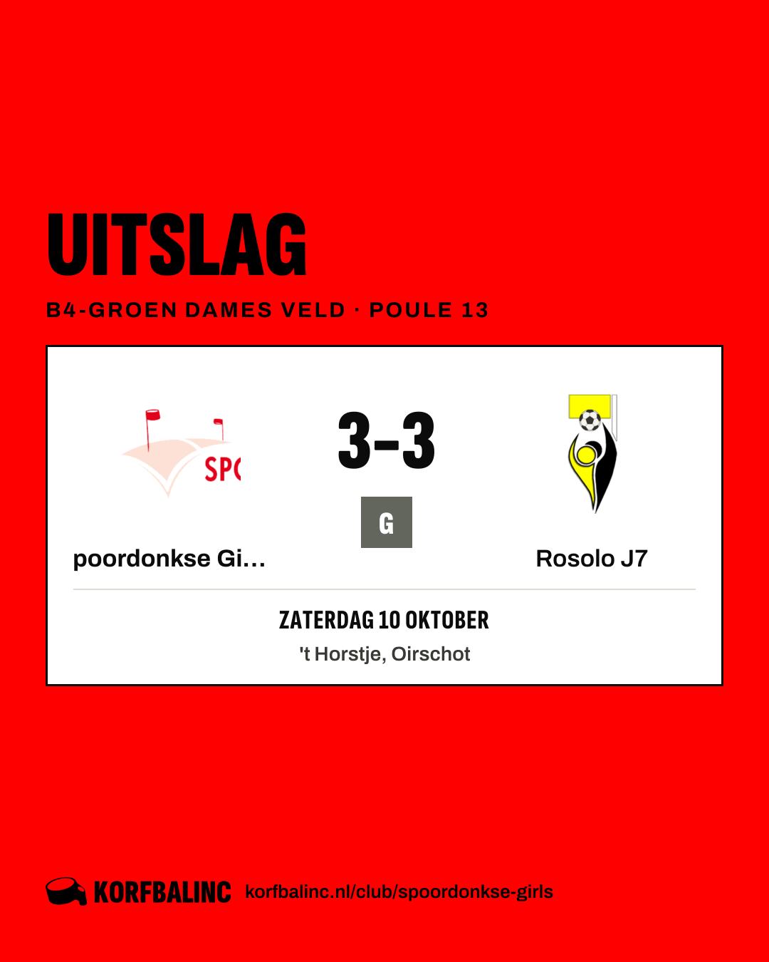 Spoordonkse Girls J2 - Rosolo J7