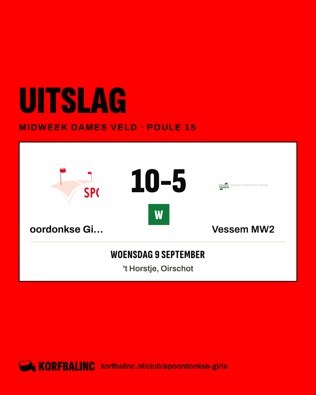 Spoordonkse Girls MW1 - Vessem MW2