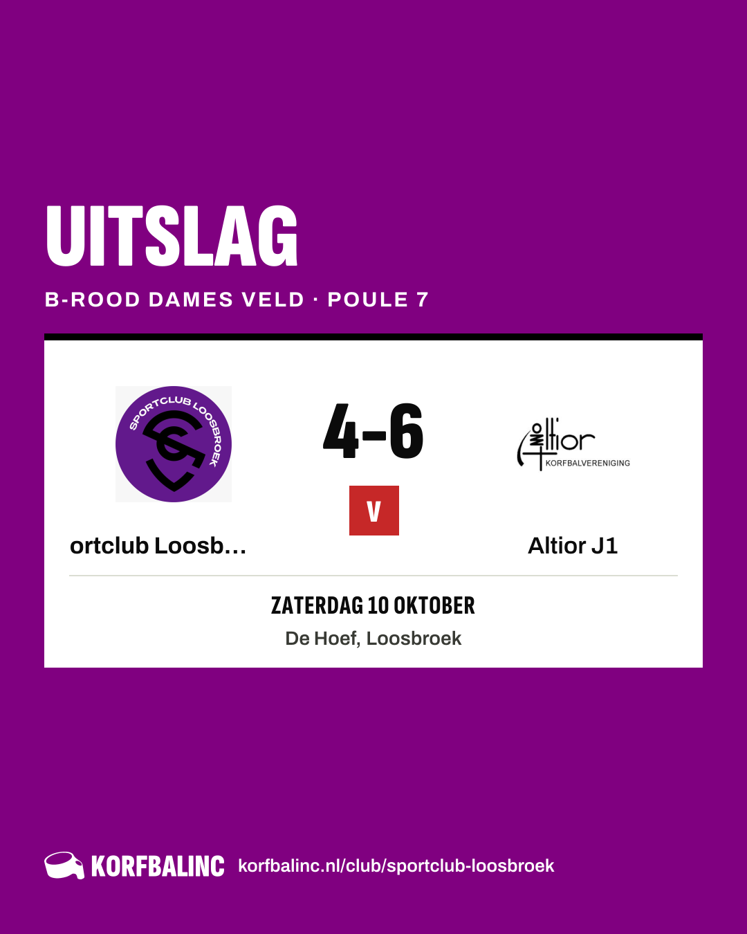 Sportclub Loosbroek J1 - Altior J1