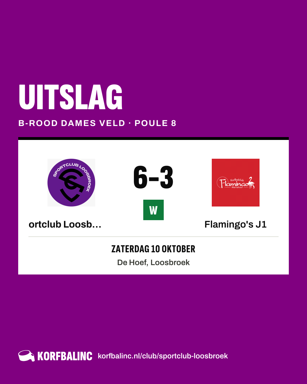 Sportclub Loosbroek J2 - Flamingo's J1