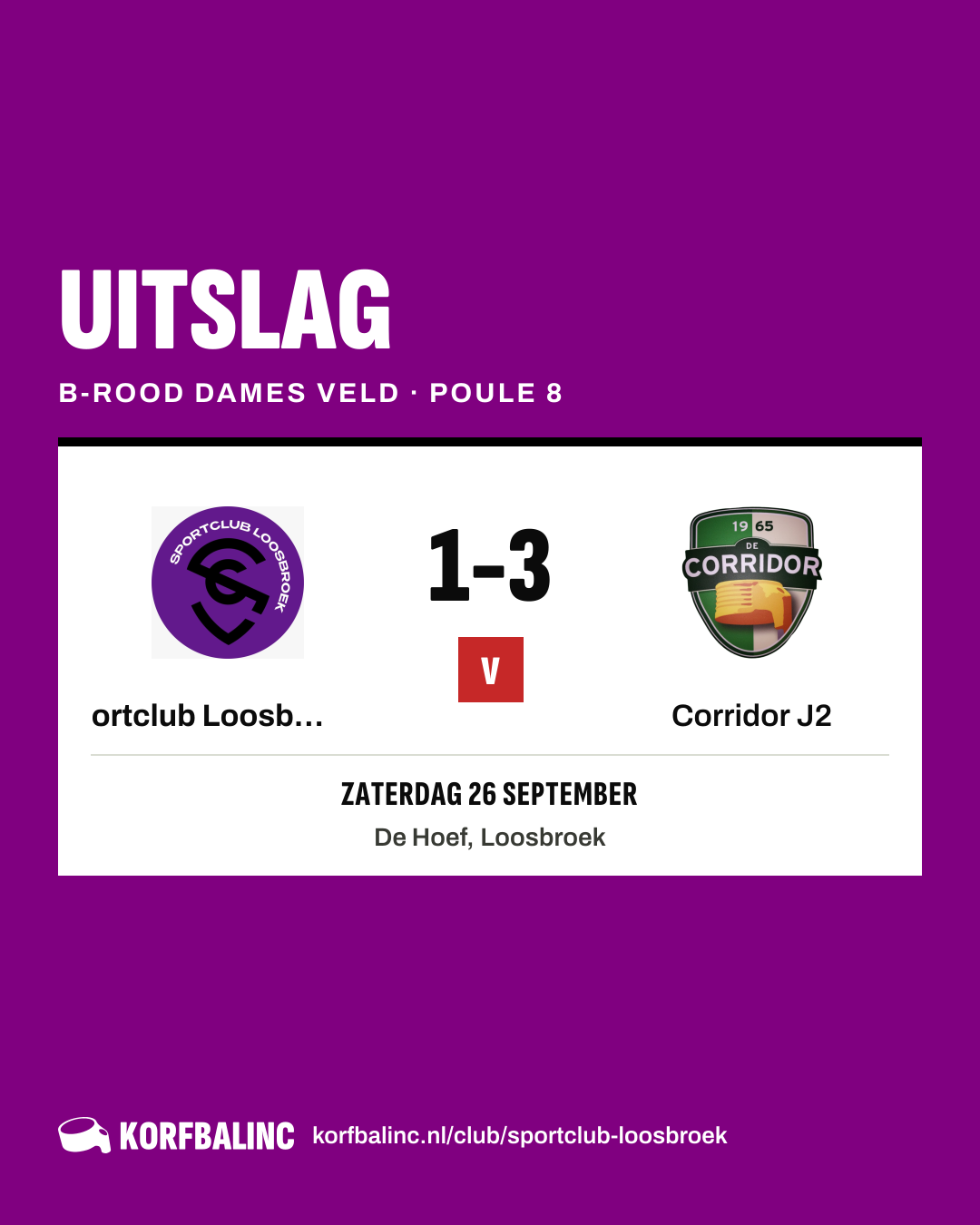 Sportclub Loosbroek J2 - Corridor J2