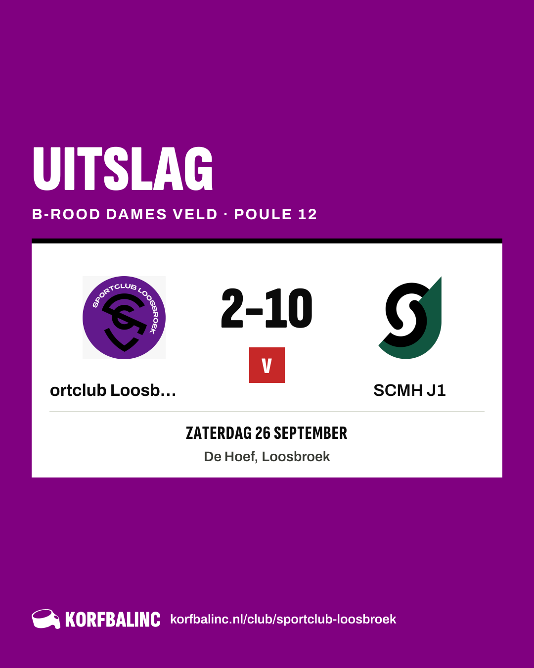 Sportclub Loosbroek J3 - SCMH J1