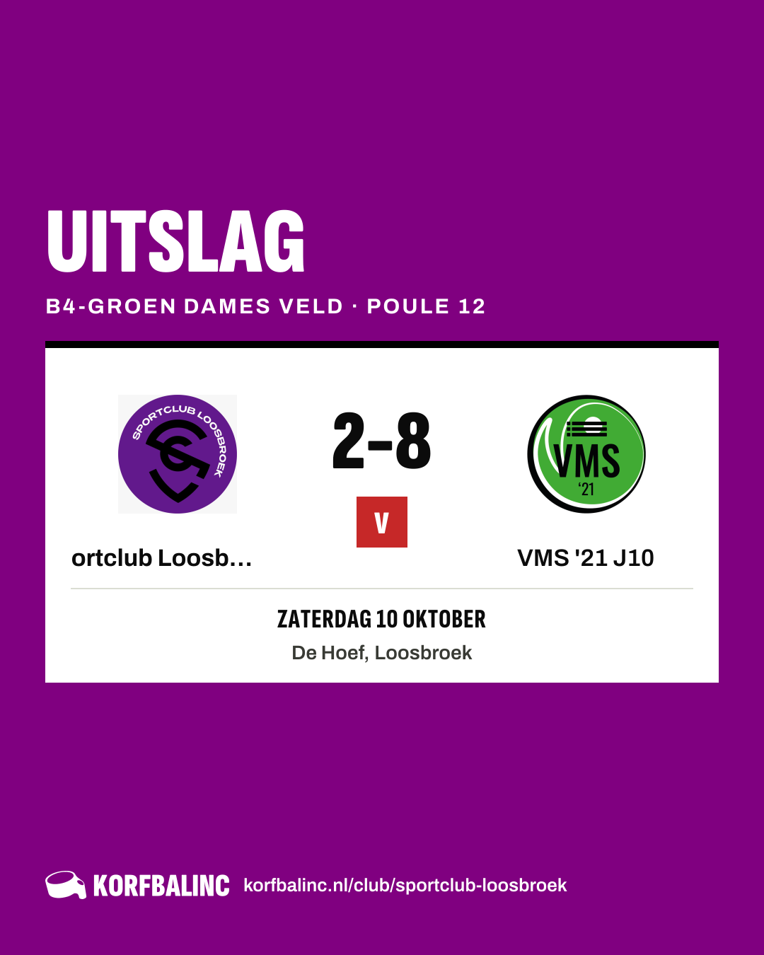 Sportclub Loosbroek J6 - VMS '21 J10
